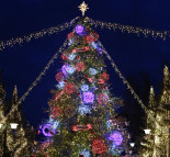 Новогодняя елка г. Покровск. В этом году очень яркая и красивая новогодняя елка засверкала огнями в микрорайоне «Лазурный» г. Покровск.  » Кликните для увеличения ->