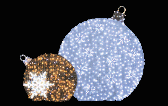 Светодиодная каркасная инталяция Елочные игрушки