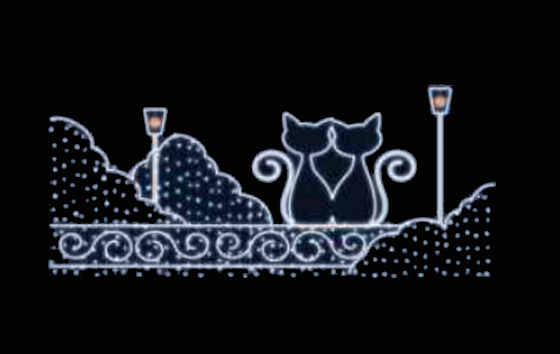 Изготовление светодиодных конструкций и инсталляций. Светодиодная конструкция коты из гирлянд 