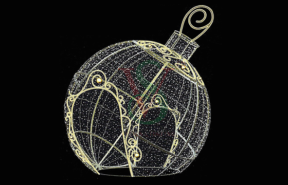 Изготовление светодиодных конструкций и инсталляций. Светодиодная инсталяция из гирлянд елочный шар