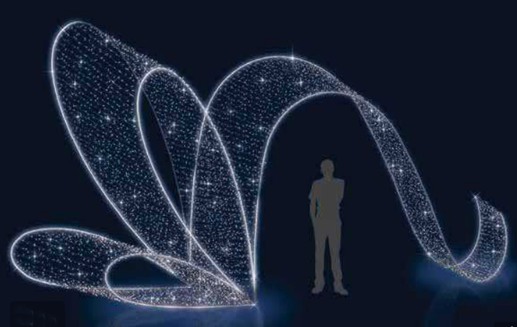 Светодиодная каркасная инталяция Бант