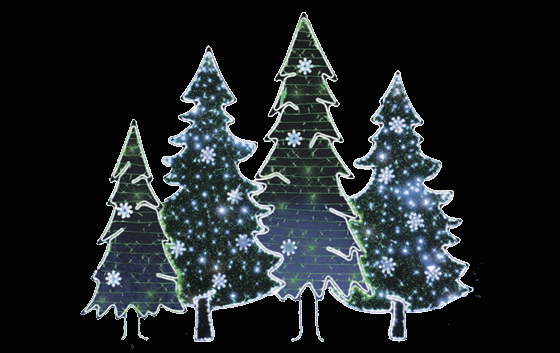 Светодиодная каркасная инталяция Ели