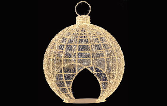 Светодиодная каркасная инталяция Елочная игрушка (шар)