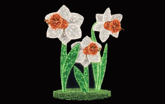 Световая инсталяция из гирлянд цветок