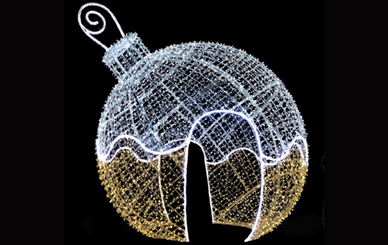 Светодиодная конструкция. Светодиодная инсталяция из гирлянд елочный шар