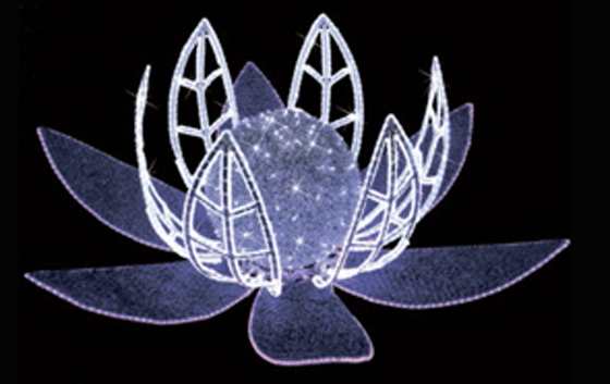 Светодиодная каркасная инталяция цветок 