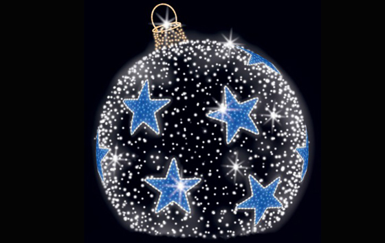 Светодиодная каркасная инсталляция - елочный шар 