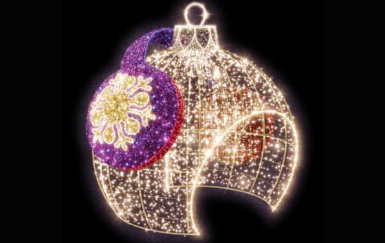 Светодиодная каркасная инсталляция - елочный шар