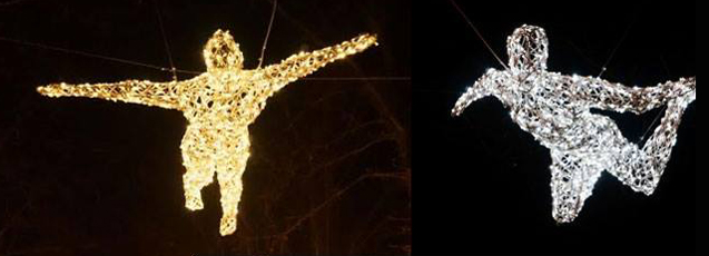 Светодиодные фигуры, Изготовление светодиодных мотивов для г.Винница (летающие светодилдные люди)